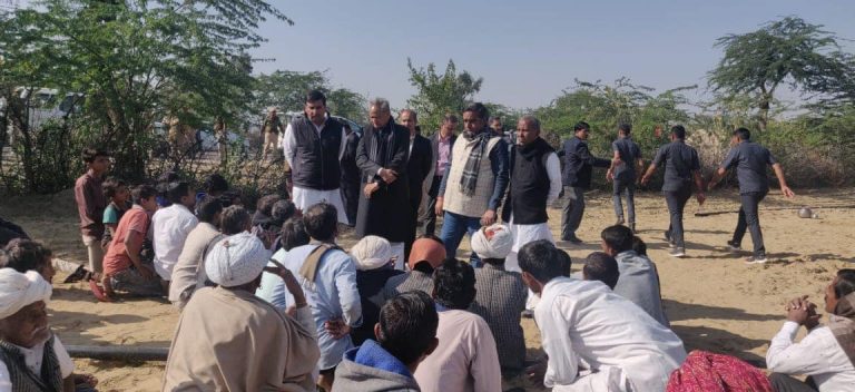CM Gehlot leads from front, visits areas affected from locust terror.