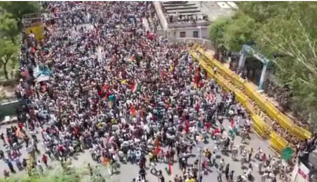 नूपुर शर्मा के समर्थन में सकल हिंदु समाज ने निकाला विशाल शांति मार्च