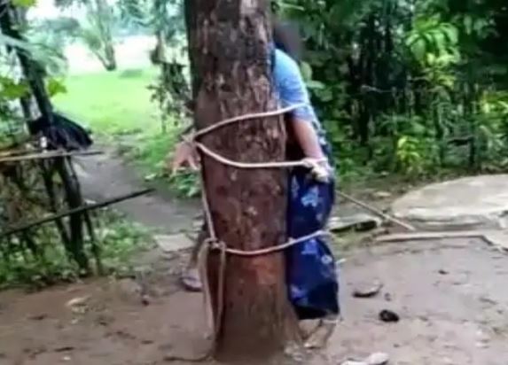 बांसवाडा में पति ने पत्नी को पेड से बांध कर बेरहमी से की पिटाई